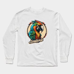 Graffiti Paint Parrot Bird Creative Long Sleeve T-Shirt